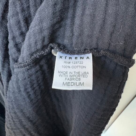 Xirena Dress Lennox Black Gauze Button Front Short Sleeve Tiered Midi Dress Sz M - Picture 8 of 9